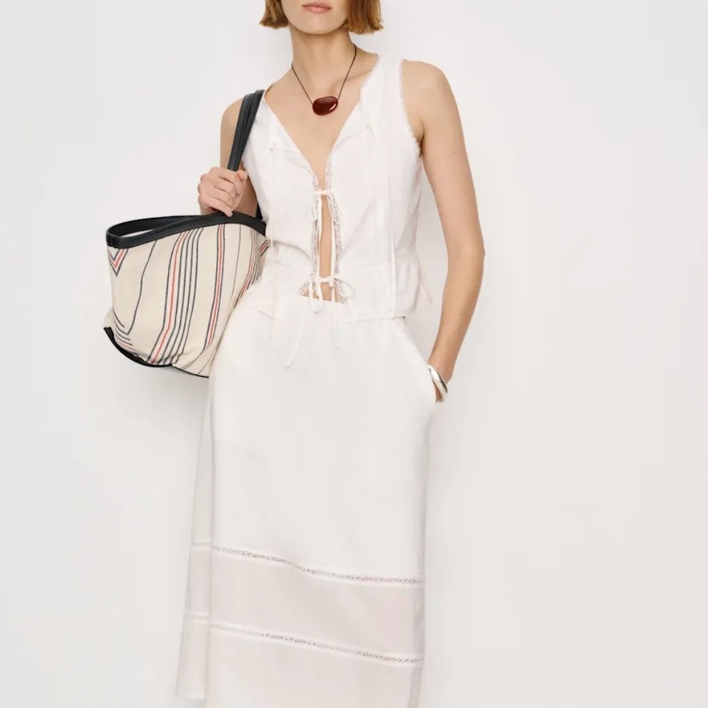 NWT Reformation Ansley White Midi Two Piece Set